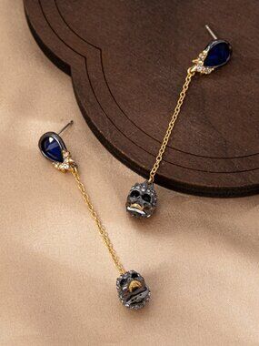 Alexis Bittar Tassel Skull Collection Stud Earrings